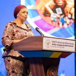 Ève Bazaiba, ministre d'État chargée des Affaires sociales, Solidarité nationale et Action humanitaire.
