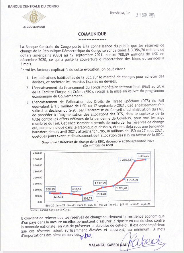 Communiqué BCC