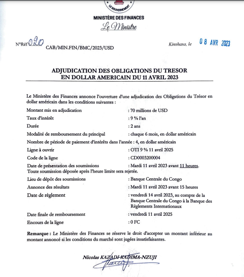 Obligations du Trésor
