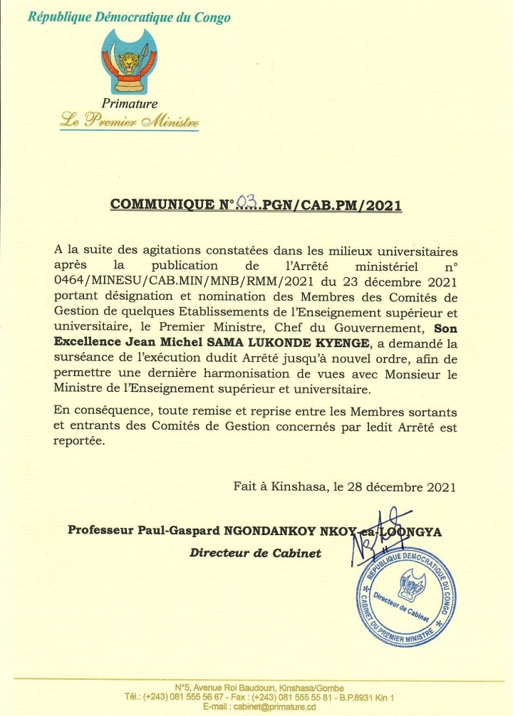 communiqué 
