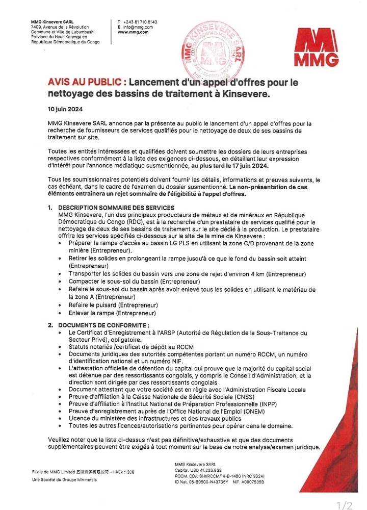 Communiqué MMG