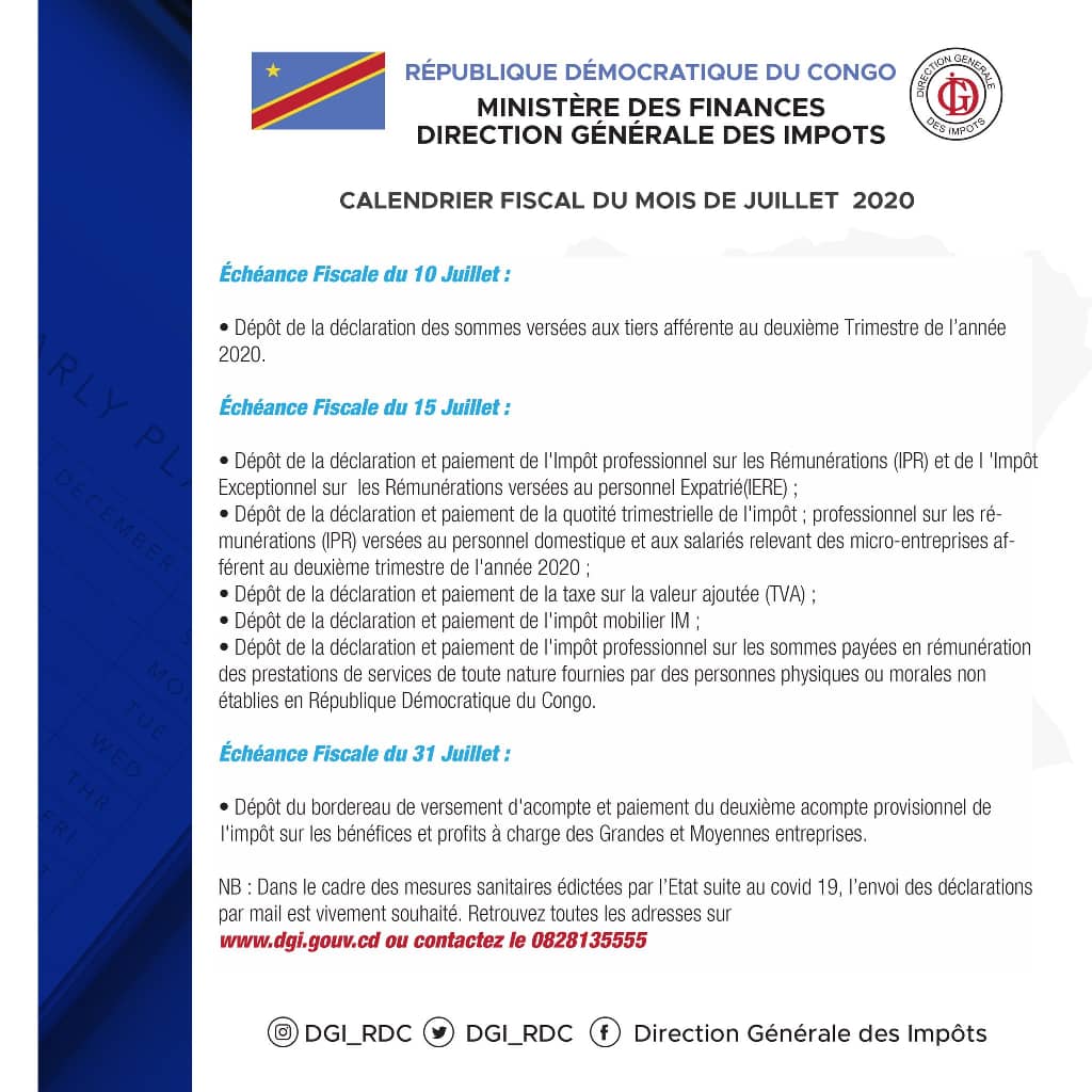 calendrier fiscal