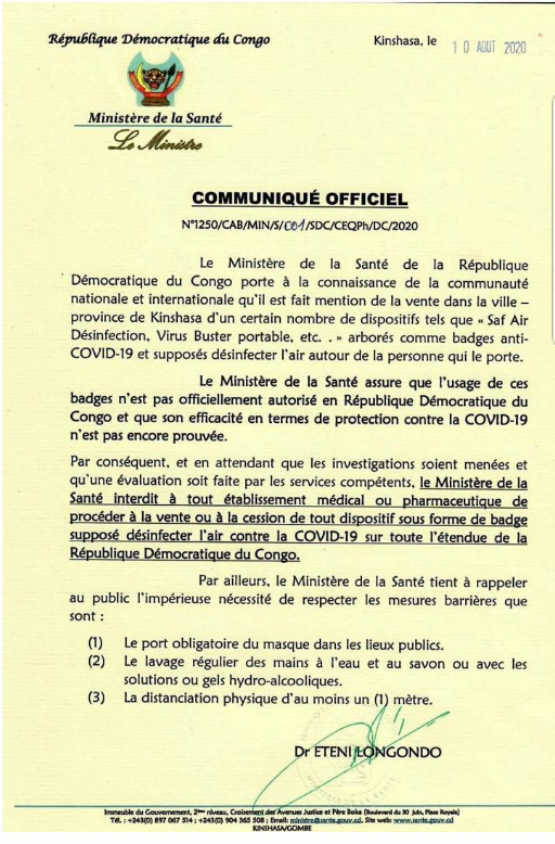 communiqué santé