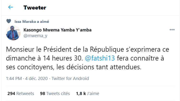 Tweet de kasongo