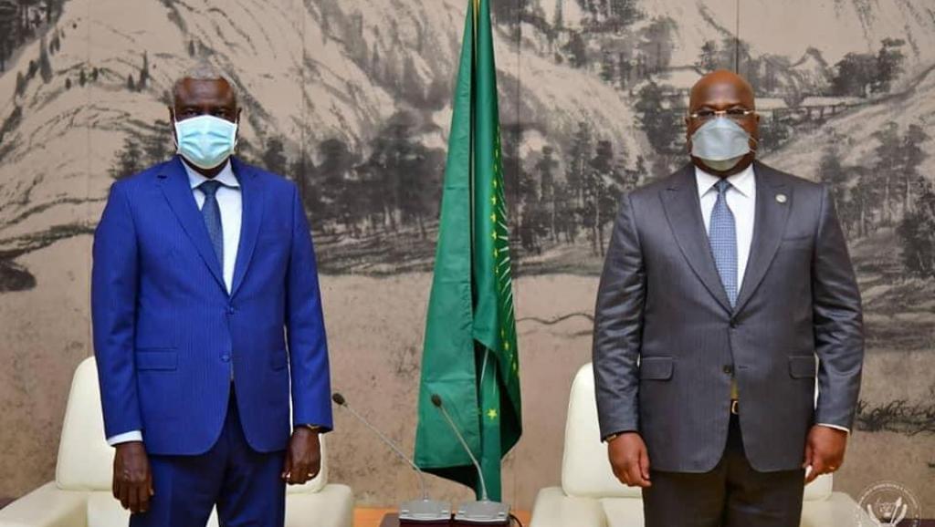 le président de l'UA et Moussa Faki