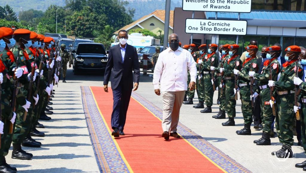 Les présidents de la République Félix Tshisekedi et Paul Kagame