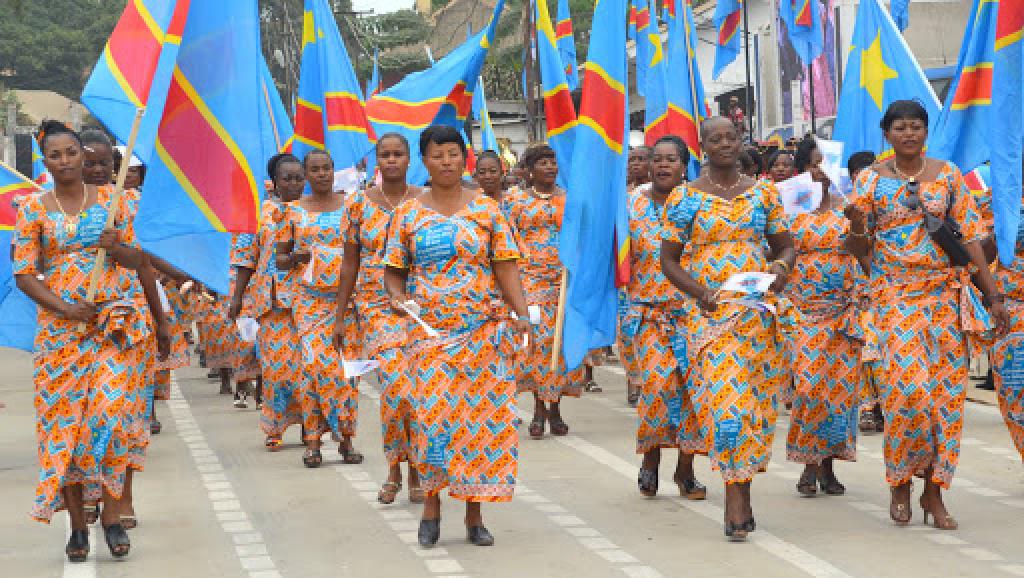 Un défilé des femmes à Kinshasa  lors de la célébration du 8 mars