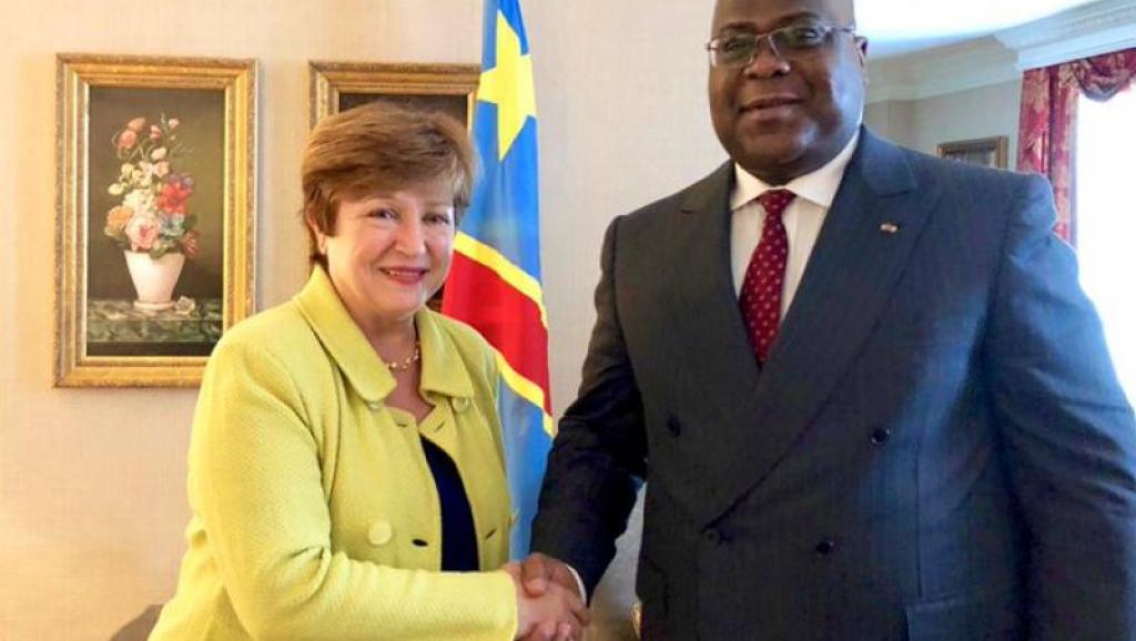 Le président Félix Tshisekedi et la DG du FMI Kristalina Georgieva. Photo d'illustration.