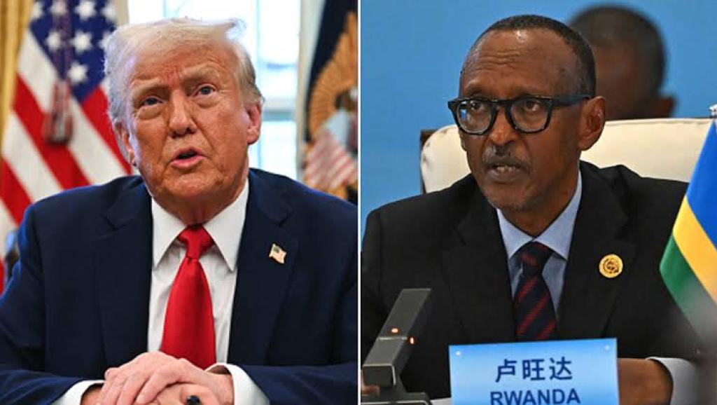 Donald et Paul Kagame, respectivement présidents des USA et du Rwanda