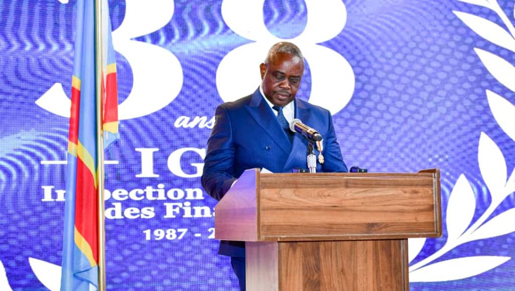 Christophe Bitasimwa, l'Inspecteur principal de l'IGF lors de la célébration de 38ième anniversaire à Kisnhasa