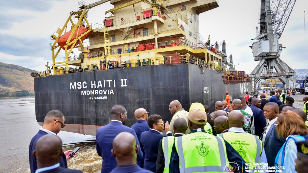 Jean-Pierre Bemba, ministre de Transports, et sa délégation au Port de Matadi, mercredi 17 septembre 2025 