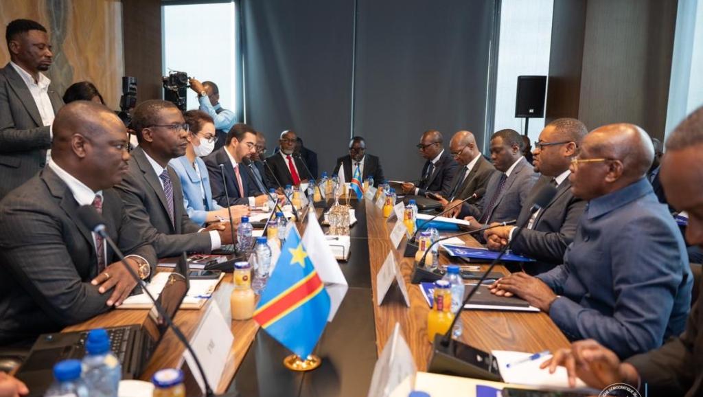 La mission de FMI à Kinshasa, reçu par le ministre de finances, Doudou Fwamba