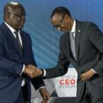 Poignée de main entre Félix Tshisekedi et Paul Kagame. Photo droits des tiers
