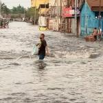 Vue d'un quartier de Kinshasa après une pluie diluvienne 