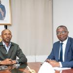 Patrick Muyaya et Julien Paluku, respectivement ministres congolais de la communication et du commerce extérieur 