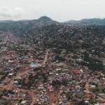 Vue aérienne de la ville de Bukavu, chef-lieu de la province du Sud-Kivu dans l'Est de la RDC 