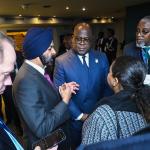 Lors de l' échange de Félix Tshisekedi avec le président du Groupe de la Banque mondiale, Ajaypal Singh Banga.
