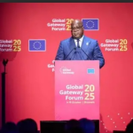 Félix Tshisekedi lors de son intervention à la session de Global Gateway à Bruxelles 