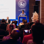 Fifi Masuka, gouverneure de la province de Lualaba face aux investisseurs internationaux à Cape Town, en Afrique du Sud