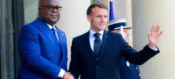 Félix Tshisekedi et Emanuel Macron, présidents de la RDC et de la France