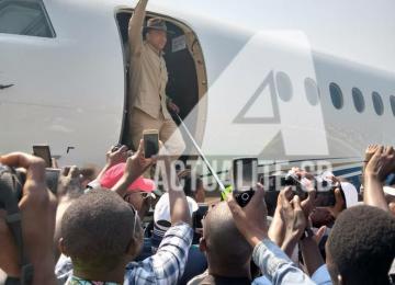 Moise Katumbi à son arrivée à Kalemie en 2019/Ph ACTUALITE.CD