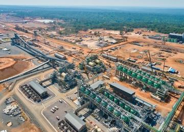 Les usines de concentration de la phase 1 (à gauche) et de la phase 2 de Kamoa-Kakula