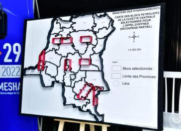 La carte de localisation des blocs pétroliers et gaziers