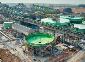 Usine de Kamoa Copper. Ici, la construction de l'épaississeur de concentré supplémentaire 
