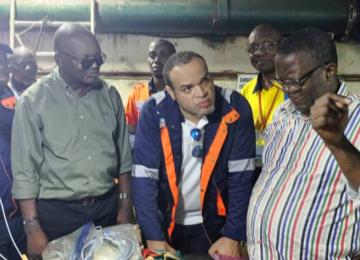 Le DG de la SNEL Fabrice Lusinde a assisté ce dimanche aux essais de rotation du groupe N°3 de la Centrale de la Tshopo 