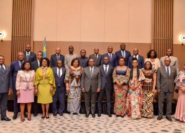 Le Premier Ministre Sama Lukonde a présidé la cérémonie d'ouverture. Ici, photo de famille 