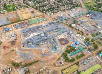  Vue aérienne du chantier de construction du concentrateur de Kipushi