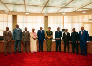 La Première Ministre Judith Suminwa avec les cadres de l'UNC