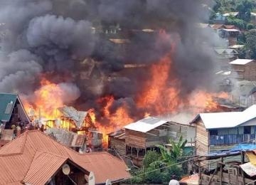 Vue d'un incendie. Photo d'illustration
