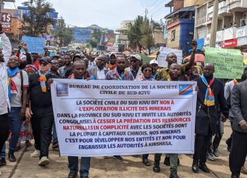 Manifestation de la société civile du Sud-Kivu. Pht. Droits tiers.