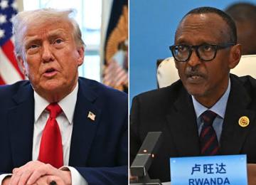 Donald et Paul Kagame, respectivement présidents des USA et du Rwanda