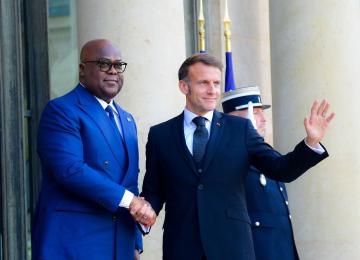 Félix Tshisekedi et Emanuel Macron, présidents de la RDC et de la France