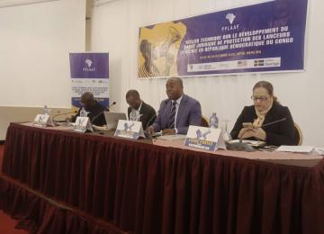 Lors de l'atelier de réflexion aux contours d’une loi nationale sur la protection des lanceurs d’alerte en RDC à Kinshasa 