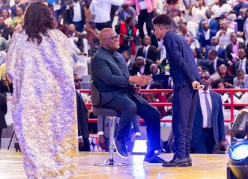 Lors de l'échange entre le président Félix Tshisekedi, et les jeunes kinois, à Kinshasa, sous l'initiative du ministère de la Jeunesse  