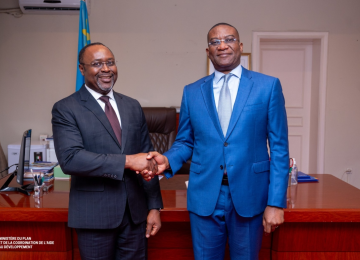 Le ministre en charge du Plan, Guylain Nyembo, et directeur des opérations de la Banque mondiale, après leur rencontre de  jeudi 29 janvier 2026 à Kinshasa 