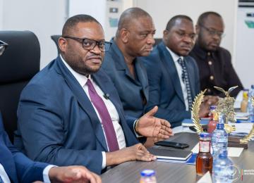 Doudou Fwamba, ministre de Finances lors de la réunion stratégique sur la mise en oeuvre de déconcentration de l'ordonnancement avec la DGTCP 