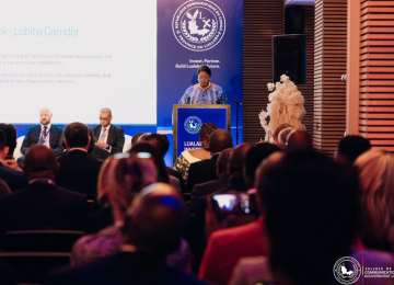 Fifi Masuka, gouverneure de la province de Lualaba face aux investisseurs internationaux à Cape Town, en Afrique du Sud