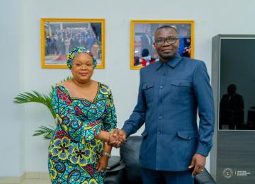 La DG ai de l'OCC et le ministre Julien Paluku