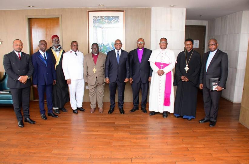 Sama Lukonde et les représentants des confessions religieuses. Ph. Droits tiers. 