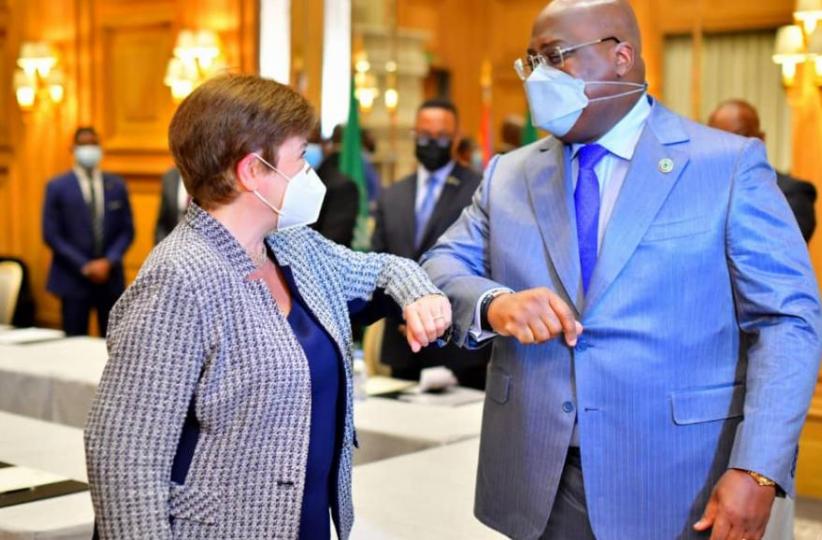 Félix Tshisekedi et Kristalina Géorgieva, DG du FMI. Ph. Droits tiers.