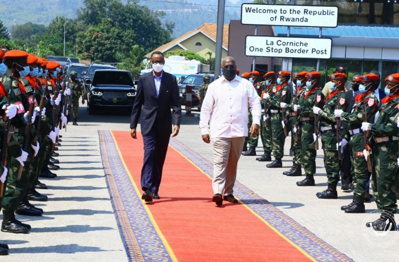 Les présidents de la République Félix Tshisekedi et Paul Kagame