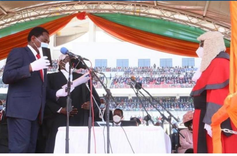 Le Président Zambien Hakainde Hichilema prêtant serment 