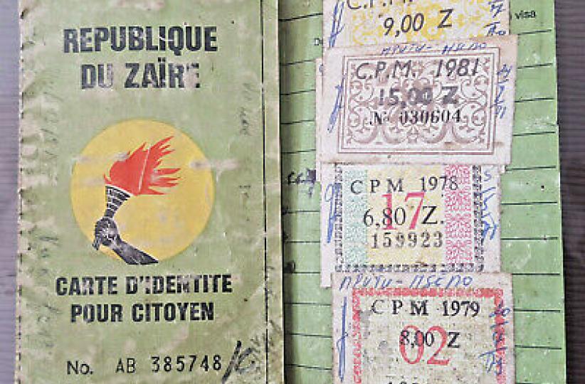 La pièce d'identité sous le Zaïre