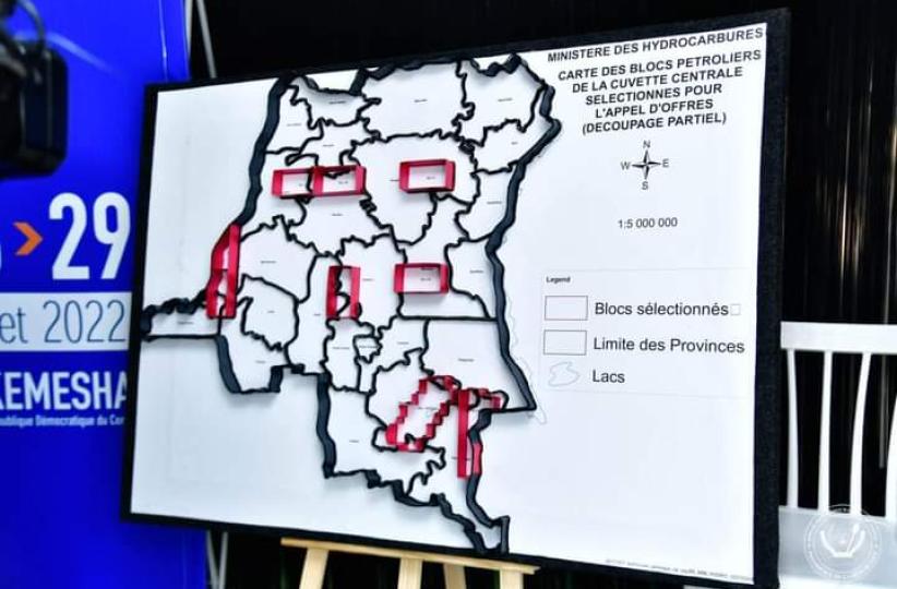 La carte de localisation des blocs pétroliers et gaziers