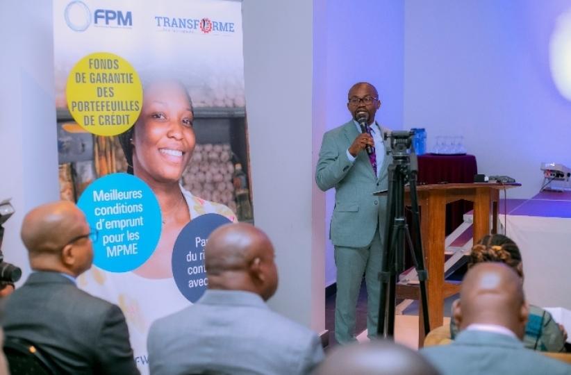 Le DGA de FPM SA,  Mr Patrick Nkongo, lors du lancement du 