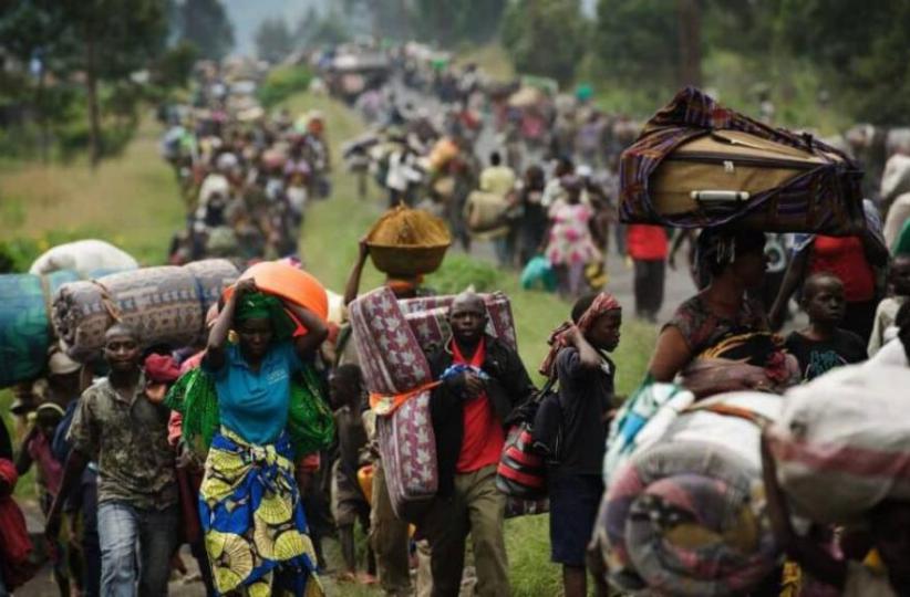 Une horde des déplacés dans la partie Est de la RDC. Photo d'illustration 